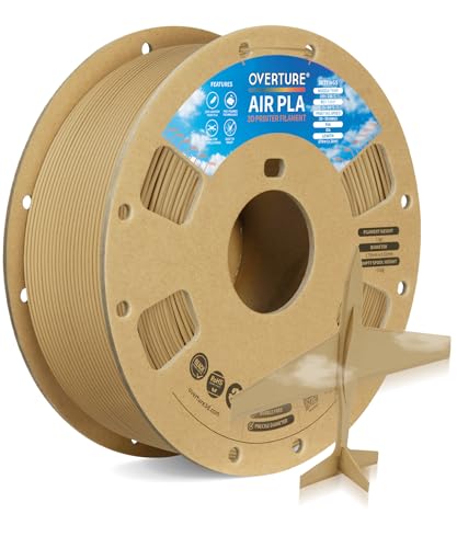 OVERTURE Air PLA Filament, Pre-Foamed PLA Low-Density, Lightweight PLA, Cardboard Spool, 0.82kg(1.8lbs), Dimensional Accuracy +/- 0.02mm (Air Wood)