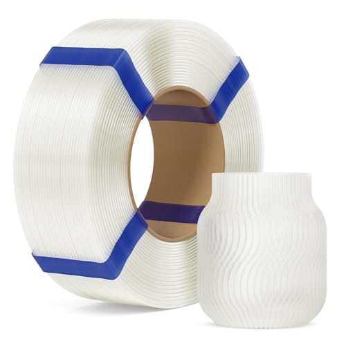 ELEGOO PLA Basic Refill Filament 1.75mm Translucent 1KG, 3D Printer Filament No Spool Dimensional Accuracy +/- 0.02mm, 3D Printing PLA for Reusable Spool Refilling
