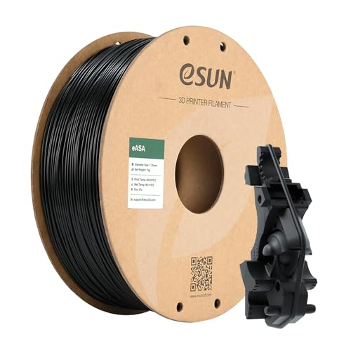 eSUN ASA Filament 1.75mm, Weather Resistant 3D Printer Filament for Outdoor Functional Parts, 1KG Spool 3D Printing Filament for 3D Printers, Black