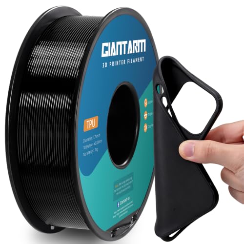 GIANTARM 95A TPU 3D Printer Filament 1.75mm, 1kg Spool, Black, +/- 0.03mm