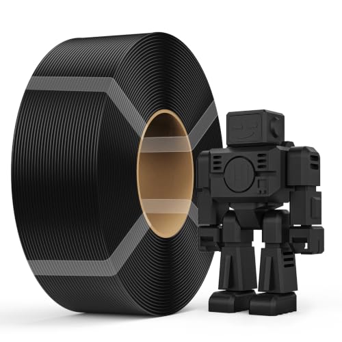 Creality Refill PETG Filament 1kg(2.2lbs) 3D Printer Filament:Refilament 1.75mm PETG Filament, for Bambu Lab Reusable Spools, Dimensional Accuracy ±0.03mm, Black