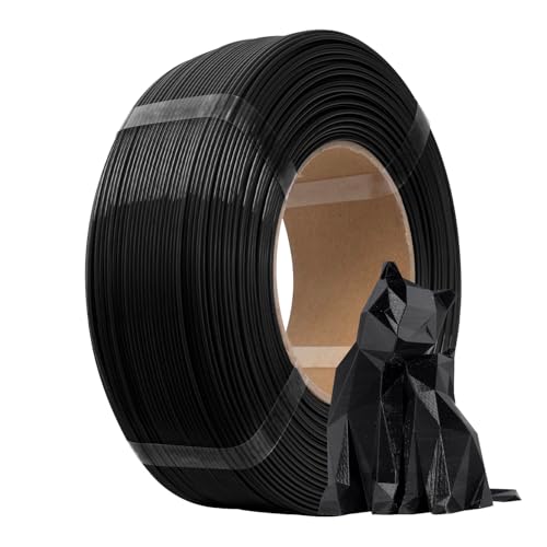 eSUN PLA+ Refilament 1.75mm, 3D Printer Refill PLA Plus, Dimensional Accuracy +/- 0.03mm, 1KG Spoolless 3D Printing Filament for 3D Printers, Black