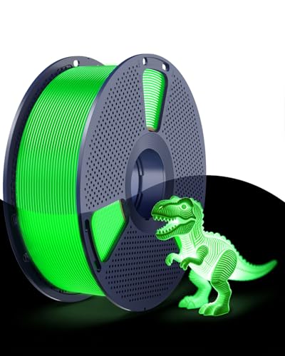 SUNLU Glow in the Dark PLA Filament 1.75mm, Luminous PLA 3D Printer Filament, Long-Lasting Brightness & High Toughness, 1kg Spool (2.2lbs), Fits Most FDM Printers, Green PLA, Glow Green