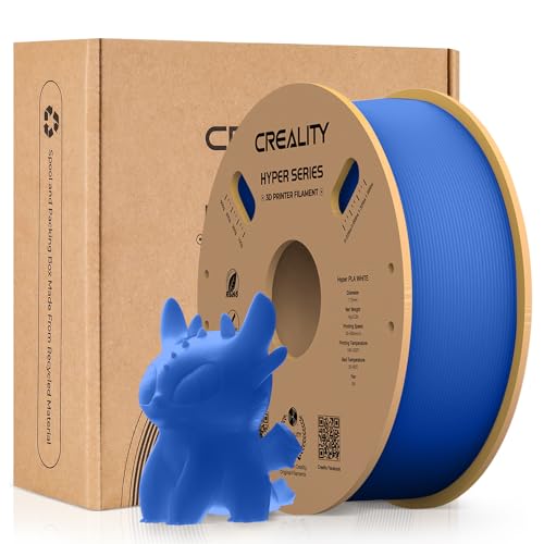 Creality Hyper 3D Printer PLA Blue Filament High Speed Printing 1.75mm 2.2lbs Spool ±0.03mm Dimensional Accuracy Flow Durable Resistant Smooth for Ender 3 v3 Plus KE K1 Max K1C 3D Printers