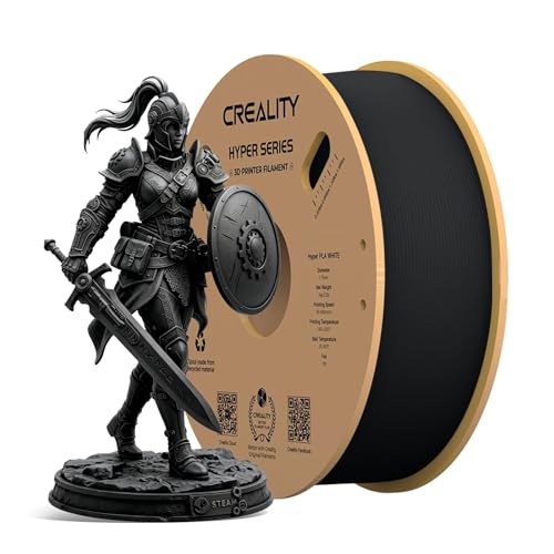 Creality Hyper PLA Filament 1.75mm, High-Speed 3D Printing Filament Up to 600mm/s, ±0.02mm Accuracy, 3D Printing Filament Fits for Most FDM 3D Printers (Black)