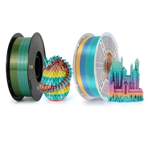 Kingroon 2pcs Rainbow Silk PLA Filament