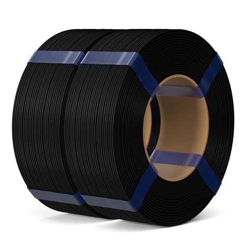 ELEGOO PLA Basic Refill Filament 1.75mm Black 2KG, 3D Printer Filament No Spool Dimensional Accuracy +/- 0.02mm, 3D Printing PLA for Reusable Spool Refilling
