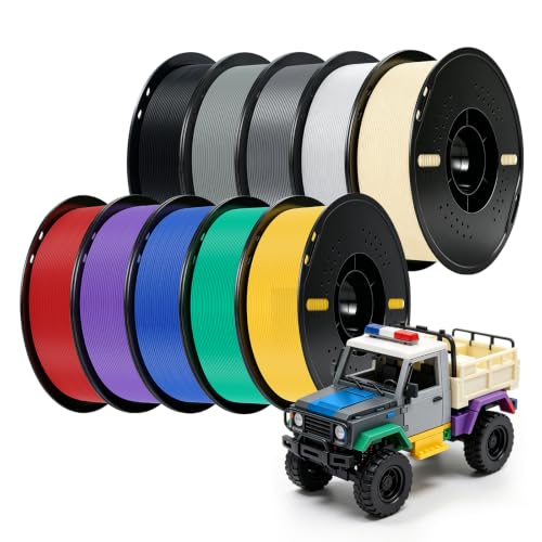 Kingroon PLA Plus 3D Filament Bundle, 10 Rolls, 1kg Spool, Ten Colors