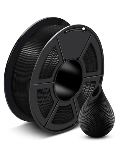 SUNLU 3D Printer Filament PETG Filament 1.75mm, Less Stringing Good Layer Adhesion High Toughness, PETG Filament 1.75 ±0.02mm, 1kg Spool(2.2lbs), PETG Black
