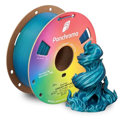 Polymaker Panchroma Blue Color Changing PLA, 1.75mm, 1KG, Glitter Starlight Neptune 3D Printer Filament, Hides Layer Lines, Easy to Print, Tangle Free, AMS Compatible, Works with Most FDM Printers