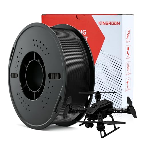 Kingroon PLA Plus（PLA+） 3D Printer Filament, Dimensional Accuracy +/- 0.03 mm, 1 kg Spool(2.2lbs), 1.75 mm，Black