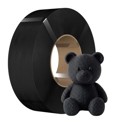 eSUN Matte PLA Refilament 1.75mm, Matte 3D Printer Refill PLA Filament, 1KG Spoolless 3D Printing Filament for 3D Printers, Deep Black