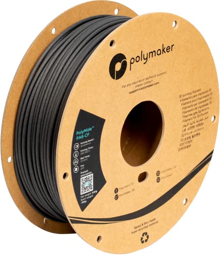 Polymaker PA6-CF Nylon Filament 2.85mm 0.5kg Black Carbon Fiber Nylon 3D Printing Filament - PolyMide PA6-CF Warp Free 3D Printer Filament