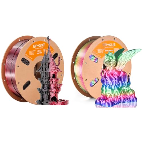 1KG Black Red Silk Dual Color and 1KG Candy Rainbow Silk PLA Filament1.75mm