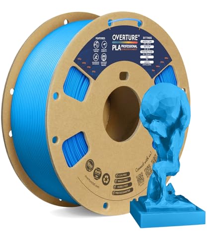 OVERTURE PLA Plus (PLA+) Filament 1.75mm, Stronger & More Durable, Professional Toughness 3D Printer Filament 1kg (2.2lbs), High Precision +/- 0.02mm, Tangle-Free (Digital Blue)