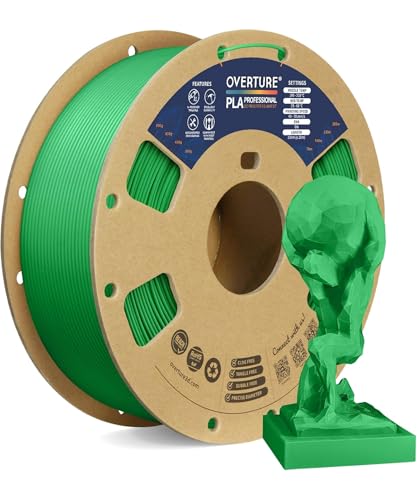 OVERTURE PLA Plus (PLA+) Filament 1.75mm PLA Professional Toughness Enhanced PLA Roll, 1kg Spool (2.2lbs), Dimensional Accuracy +/- 0.05mm (Green)
