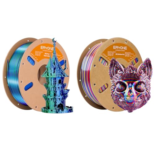 1KG Blue Green Silk Dual Color and 1KG Psychedelic Silk Twist Rainbow PLA 1.75mm