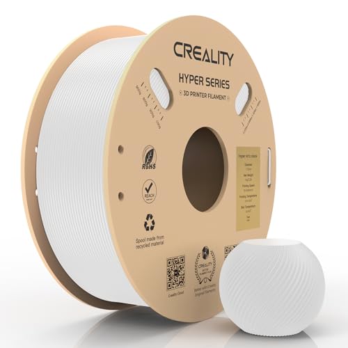 Creality PETG Filament, Hyper 1.75 mm 1 kg PETG: High-Speed 3D Printer Filament 30-600 mm/s, Dimensional Accuracy +/- 0.02 Cardboard Spool (2.2 lbs) for Most FDM 3D Printers,White