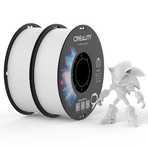 Creality PETG Filament 1.75, 3D Printer Filament: Excellent Toughness High Precision Dimensional Accuracy +/- 0.02 mm, 2kg Spool(4.4lbs) Fits for Most FDM 3D Printers,Transparent White PETG