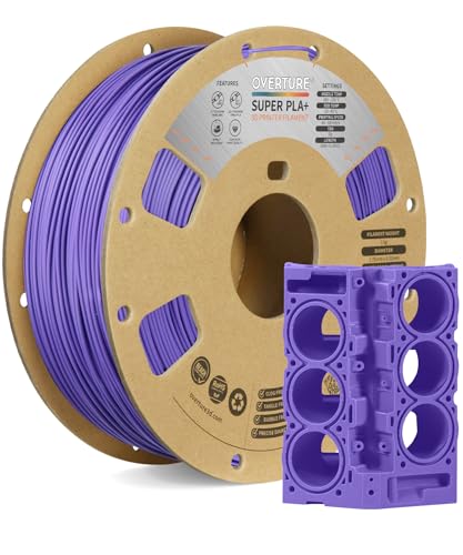 OVERTURE Super PLA+ Filament 1.75mm, Toughness Enhanced PLA Plus, Professional Toughness 3D Printer Filament 1kg (2.2lbs), High Precision +/- 0.02mm (Purple)