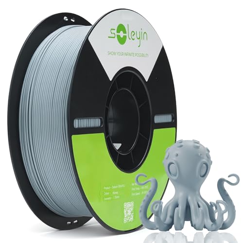 Creality Colorful Soleyin Ultra PLA 3D Printer Filament 1.75mm, 300mm/s Speed, +/-0.02mm Accuracy, Quick Cooling & Shaping, 1kg Spool (2.2lbs), for Creality Ender K1, K1C, K2 Pro/Plus Series (Gray)