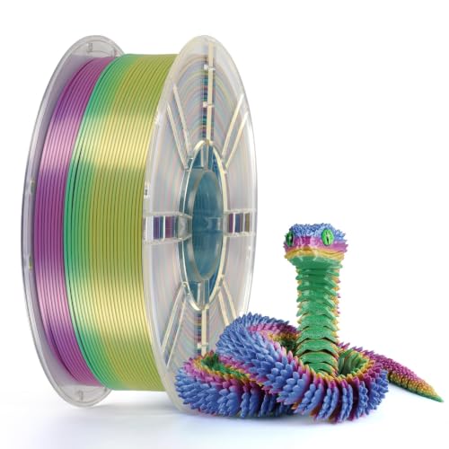 Kingroon Silk PLA Filament 1.75mm Rainbow Filament 3D Printer Filament Color Changing Filament 1kg Dimensional Accuracy ±0.02mm,Fit Most 3D Printers(Lovely)