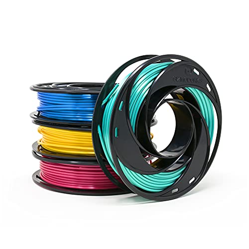 Gizmo Dorks PLA Filament for 3D Printers 1.75mm 200g, 4 Color Pack Multicolor (Silk-Blue, Red Pink, Teal, Yellow Gold)
