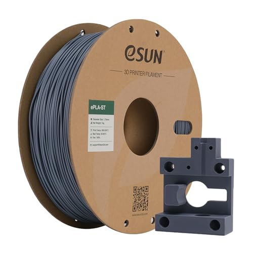 eSUN Super Tough PLA Filament 1.75mm, 3D Printer Filament PLA-ST, Dimensional Accuracy +/- 0.05mm, 1KG Spool (2.2 LBS) 3D Printing Filament for 3D Printers, Grey