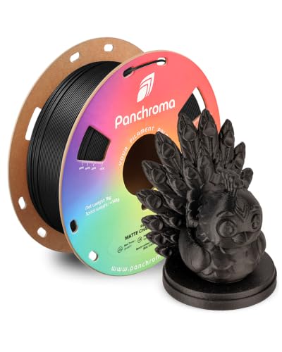 Polymaker Panchroma Matte PLA Filament 1.75mm, High Speed Charcoal Black PLA 1kg (2.2 lbs), Formerly Polyterra Clog-Free 3D Printer Filament, Accuracy +/- 0.02mm, Fits FDM Printers