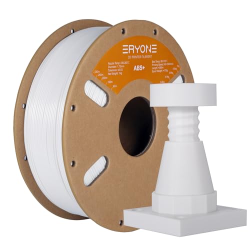 ERYONE ABS Filament, 3D Printer Filament 1.75mm +/- 0.03mm, 3D Printing Filament ABS+ 1kg Spool (2.2LBS), Heat-Resistant, ABS Plus White