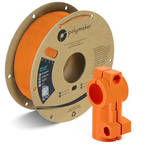 Polymaker PLA PRO Filament 1.75mm 1kg, Tough & High Rigidity Orange 3D Printing Filament, PolyLite PLA PRO High Speed, Print with Most 3D Printers