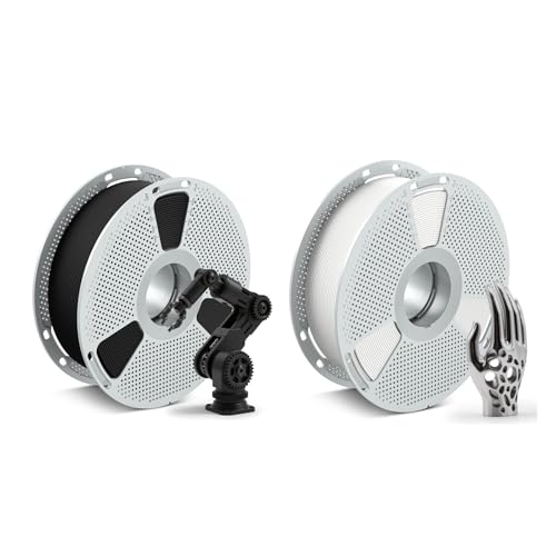 SUNLU PA12-CF 3D Filament 1.75mm 1KG Black and PC-ABS 3D Filament 1.75mm 1KG White
