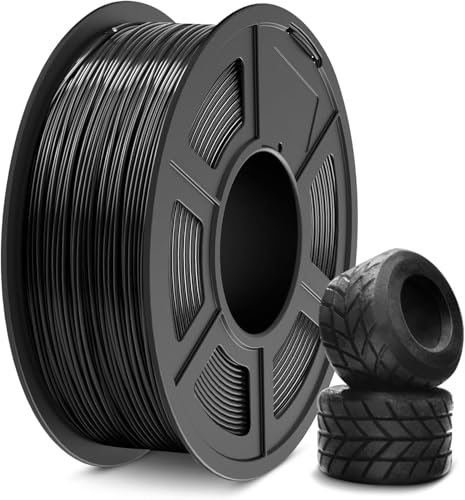 SUNLU TPU 3D Printer Filament 1.75mm, High Speed 95A TPU Filament, 1KG Flexible 3D Filament for Fast Printing, Dimensional Accuracy +/- 0.03mm, Suitable for Most FDM 3D Printers. (Black)