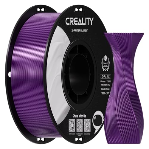 Creality PLA Silk 3D Printing Filament, 3D Printer Filament 1.75 mm, Smooth Texture, High Toughness, 3D Printing Filament 1KG/2.2lb, for All Printers (Purple)