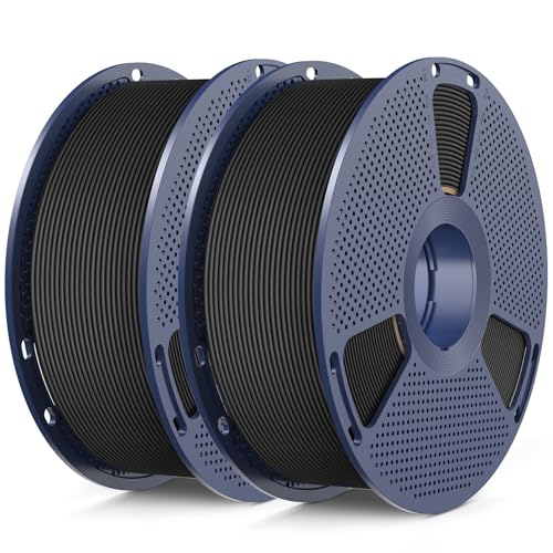 SUNLU High Speed PLA Classic 3D Filament 1.75mm,600mm/s High Toughness PLA Filament,Matte Texture No-Tangling,Fit Most FDM Printers, Dimensional Accuracy +/- 0.02mm, 2kg Spool,(Black+Black)