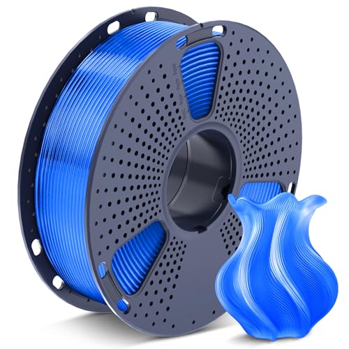 SUNLU 3D Printer Filament PETG Filament 1.75mm, Less Stringing Good Layer Adhesion High Toughness, PETG Filament 1.75 ±0.02mm, 1kg Spool(2.2lbs), Transparent Blue