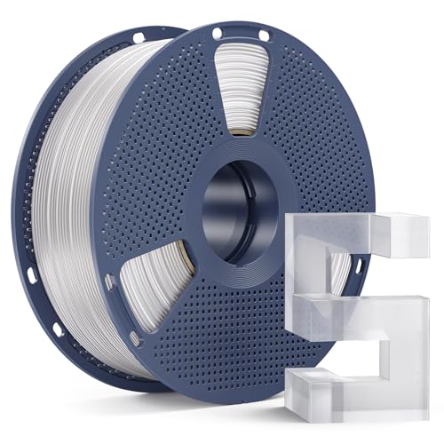 PETG Filament 1.75mm, Ultra Tough, Heat Optimized, Odorless, 1kg(2.2lbs) SUNLU Clear PETG 3D Printer Filament, Dimensional Accuracy +/- 0.02mm, Transparent