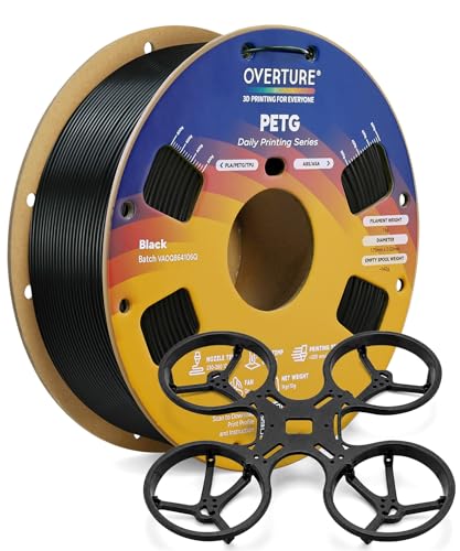 OVERTURE High Speed PETG Filament 1.75mm, 1kg Black