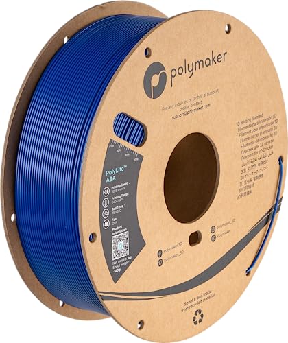 Polymaker ASA Filament 1.75mm Blue, 1kg ASA 3D Printing Filament, Heat & Weather Resistant - ASA 3D Printer Filament Perfect for Printing Outdoor Functional Parts
