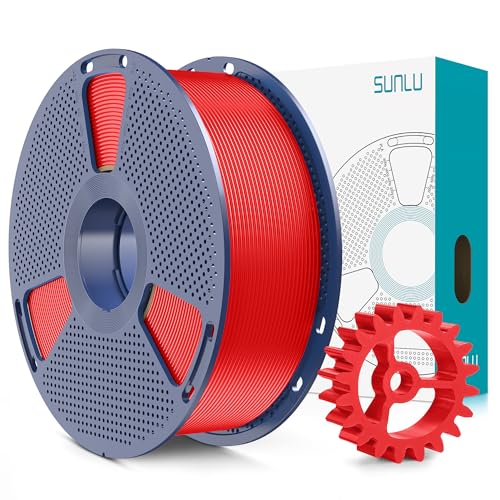 SUNLU PLA+2.0 3D Printer Filament, Upgrade PLA+ Filament 1.75mm, Tougher and Stronger, Neatly Wound PLA Plus Filament, Dimensional Accuracy +/-0.02mm, 1KG Spool(2.2lbs), Red