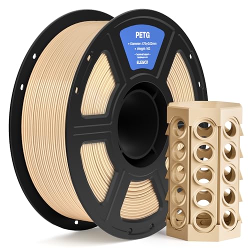 ELEGOO PETG Filament 1.75mm Beige 1KG, 3D Printer Filament Dimensional Accuracy +/- 0.02 mm, 1kg Spool(2.2lbs) Fits for Most FDM 3D Printers