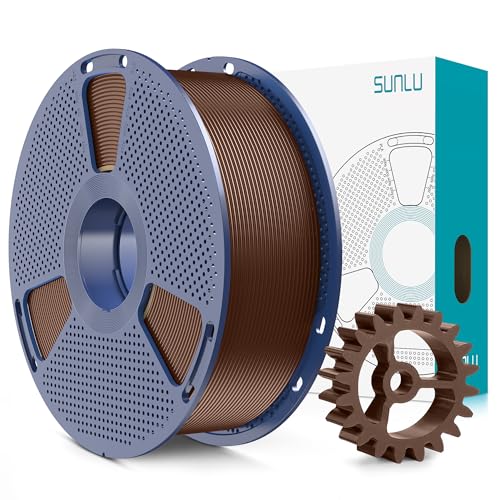 SUNLU PLA+2.0 3D Printer Filament, Upgrade PLA+ Filament 1.75mm, Tougher and Stronger, Neatly Wound Filament, Dimensional Accuracy +/-0.02mm, 1KG Spool(2.2lbs), Coffee Brown