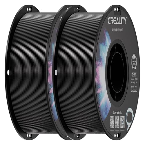 Creality PETG Filament 1.75mm Black 2 kg, 3D Printer Filament, Excellent Toughness High Precision, Odorless Non-Toxic Moistureproof, Glossy (Black 2-Pack)