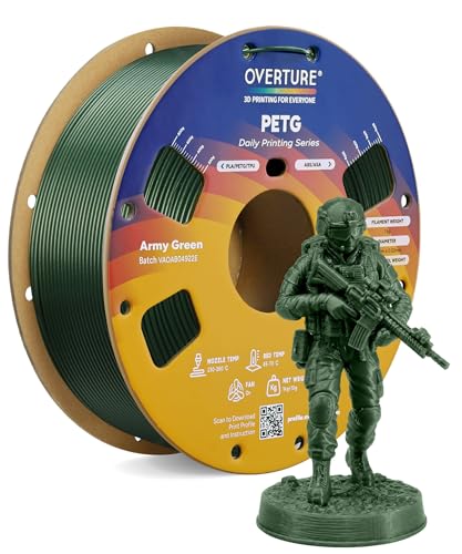 OVERTURE High Speed PETG Filament 1.75mm, 1kg Army Green