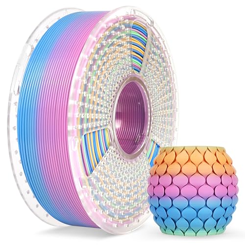 SUNLU 3D Printer Filament, Rainbow PLA Filament 1.75mm, Multicolor Gradient 3D Filament, Neatly Wound 3D Printing Filament, Dimensional Accuracy +/-0.02mm, 1KG Spool. (Rainbow PLA 04)