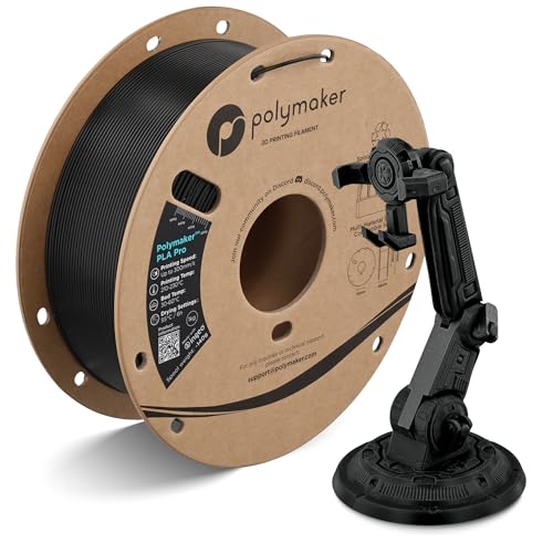 Polymaker PLA Pro 3D Printing Filament Black 1.75mm 1KG, High-Impact Tough PLA, Fast Printing up to 300mm/s, High Speed New Formula, Easy to Print on Most FDM Printers, No Enclosure Required