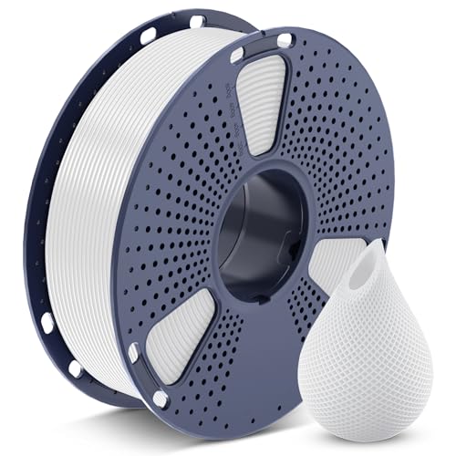 SUNLU 3D Printer Filament PETG Filament 1.75mm, Less Stringing Good Layer Adhesion High Toughness, PETG Filament 1.75 ±0.02mm, 1kg Spool(2.2lbs), White