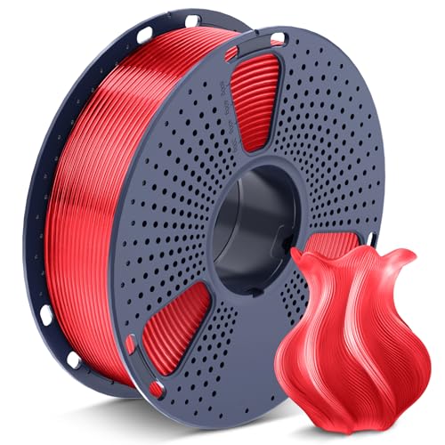 SUNLU 3D Printer Filament PETG Filament 1.75mm, Less Stringing Good Layer Adhesion High Toughness, PETG Filament 1.75 ±0.02mm, 1kg Spool(2.2lbs), Transparent Red