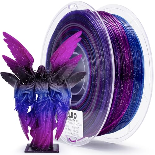 ZIRO Fast Color Change Twinkling PLA, 1.75mm 3D Printing Filament, Galaxy