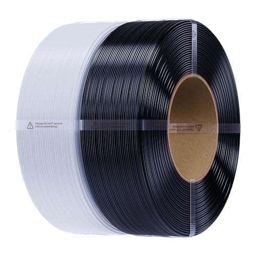 Creality 2kg Black & White PETG Filament Refill 1.75mm, 3D Printer Filament, Spool-Free for Bambu Lab Reusable Spools, High Precision ±0.03mm, Odorless & Moistureproof